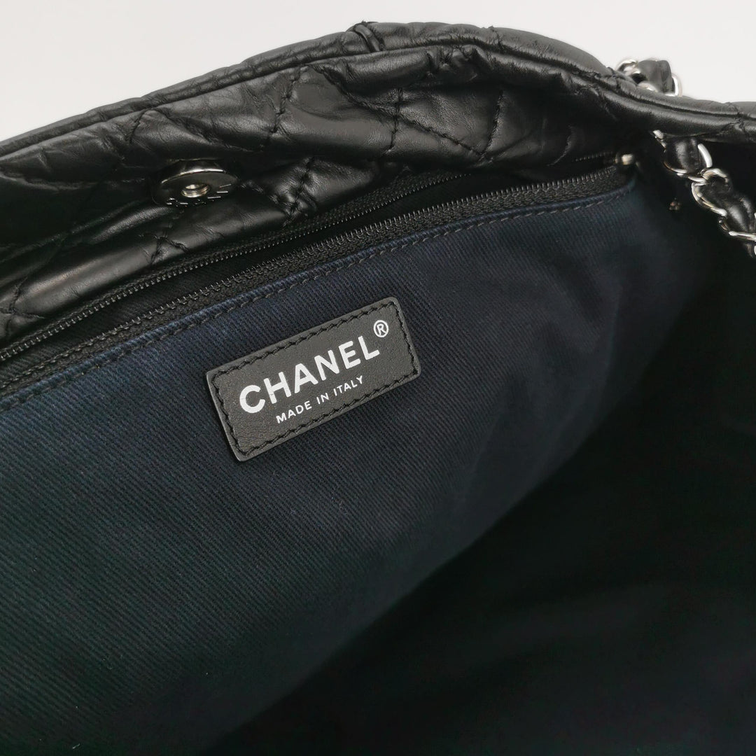 Chanel Karl's Cabas Black Leather Tote Bag