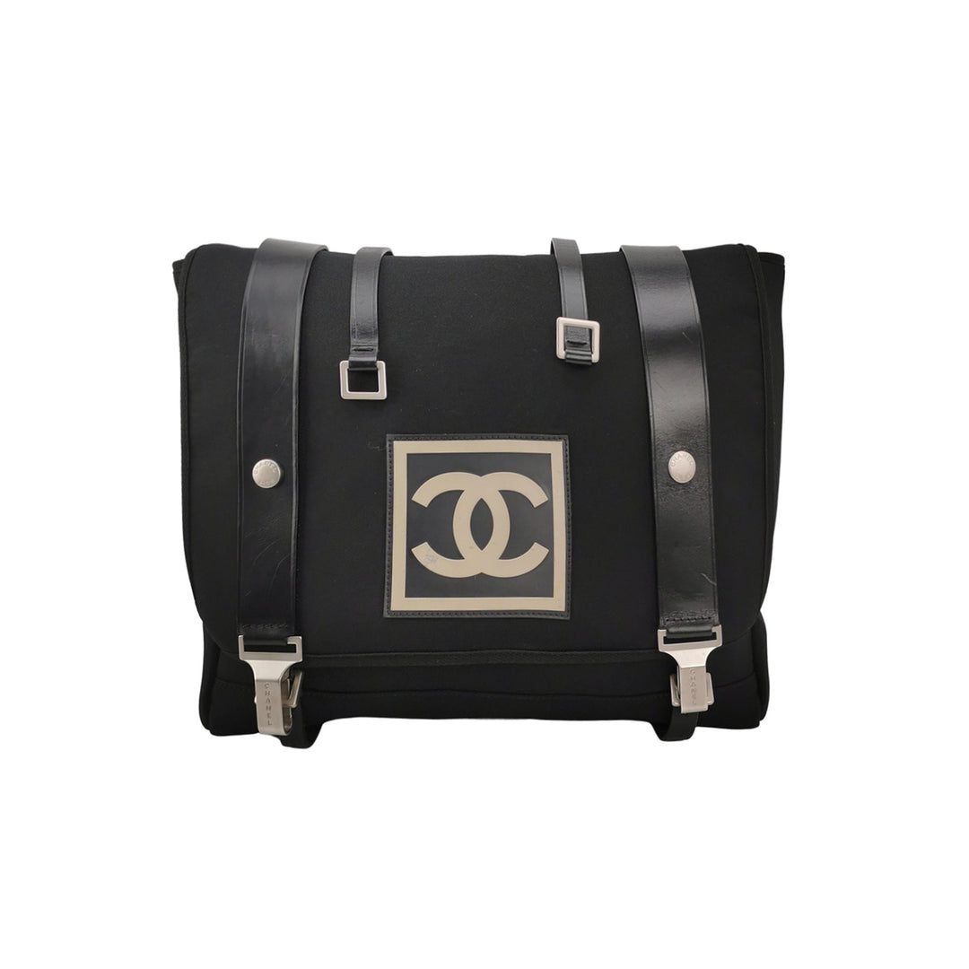 Chanel Sport Convertible Shoulder Bag Black White CC Logo