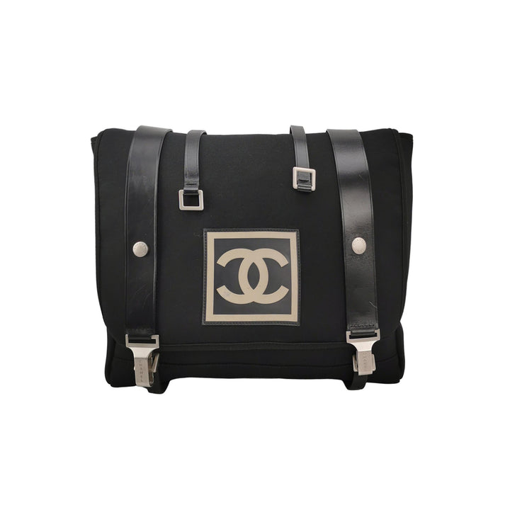 Chanel Sport Convertible Shoulder Bag Black White CC Logo