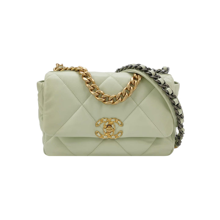 Chanel 19 Flap Bag Small Light Green Mixed Hardware