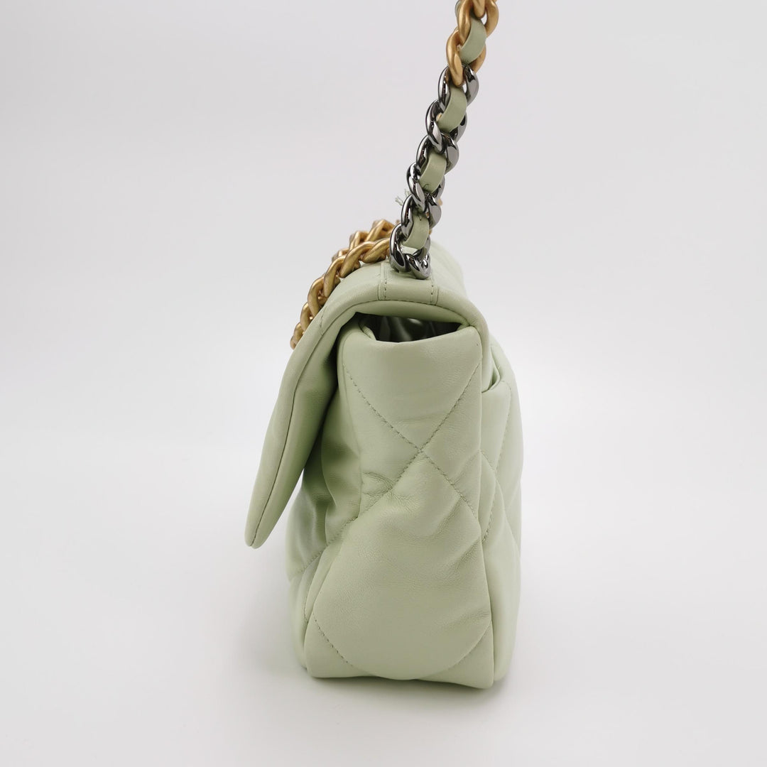 Chanel 19 Flap Bag Small Light Green Mixed Hardware