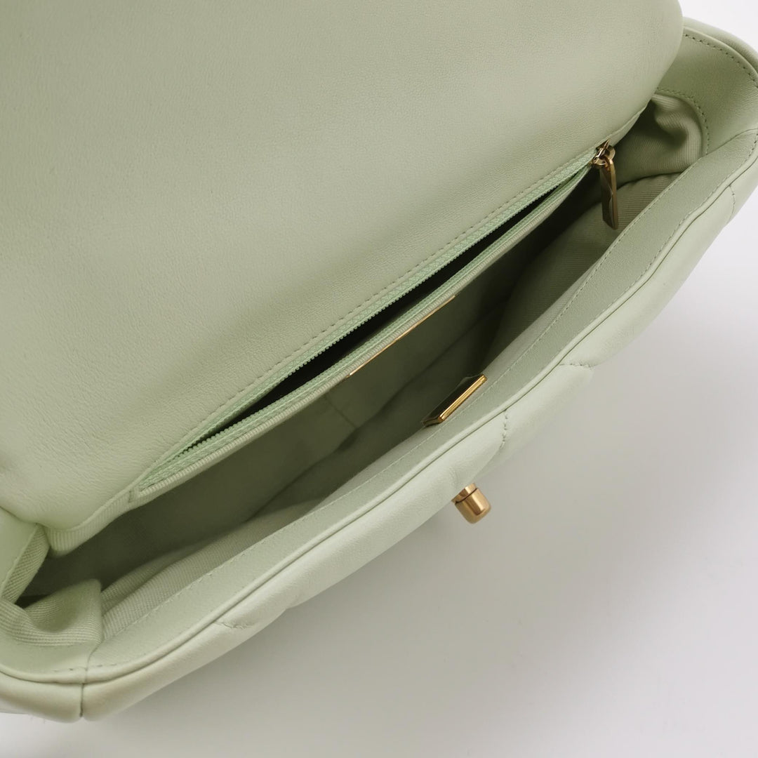 Chanel 19 Flap Bag Small Light Green Mixed Hardware