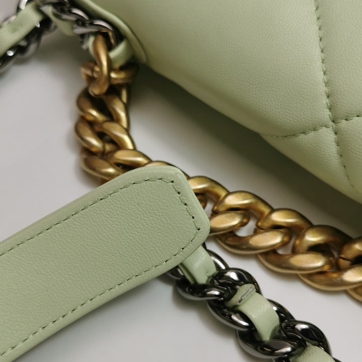 Chanel 19 Flap Bag Small Light Green Mixed Hardware