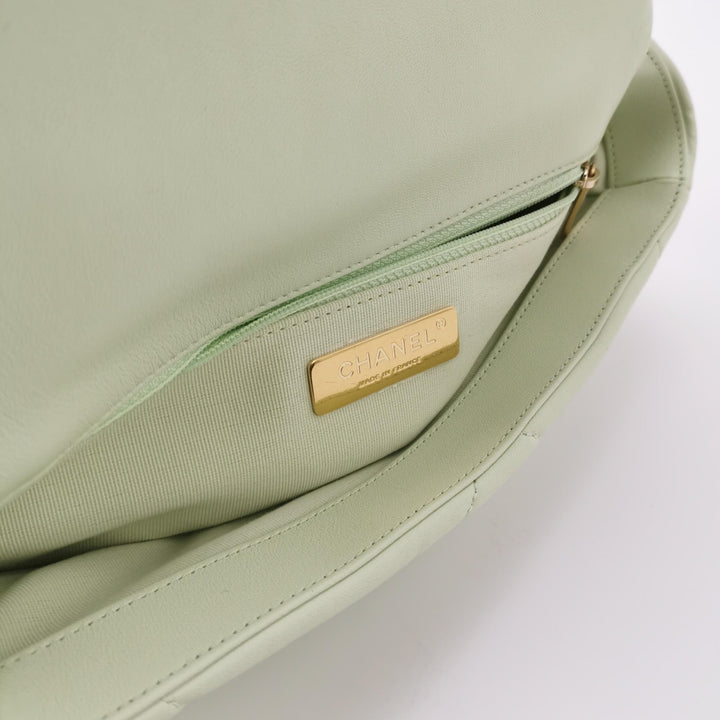 Chanel 19 Flap Bag Small Light Green Mixed Hardware