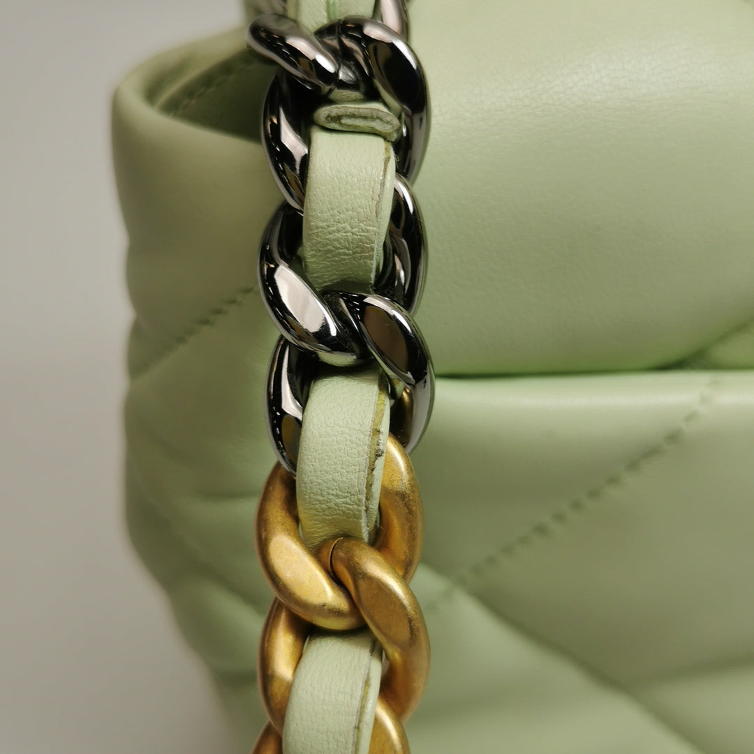 Chanel 19 Flap Bag Small Light Green Mixed Hardware