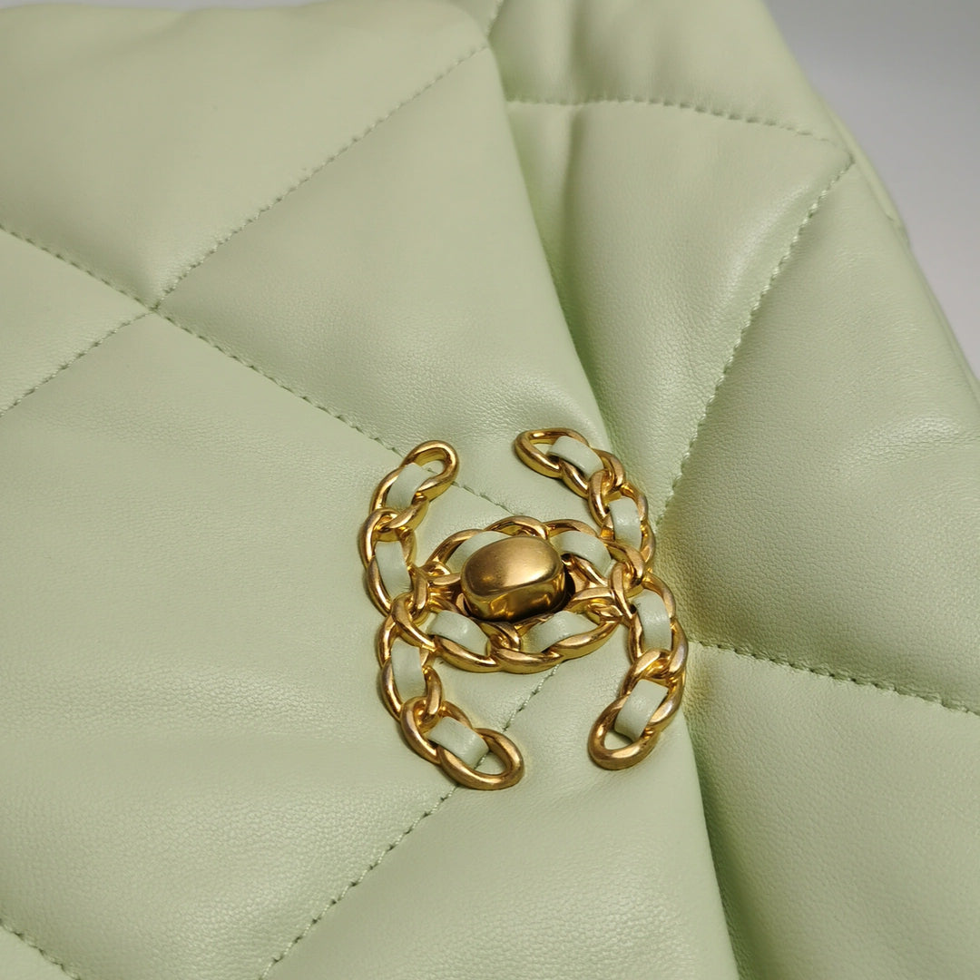 Chanel 19 Flap Bag Small Light Green Mixed Hardware