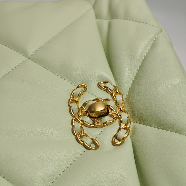Chanel 19 Flap Bag Small Light Green Mixed Hardware