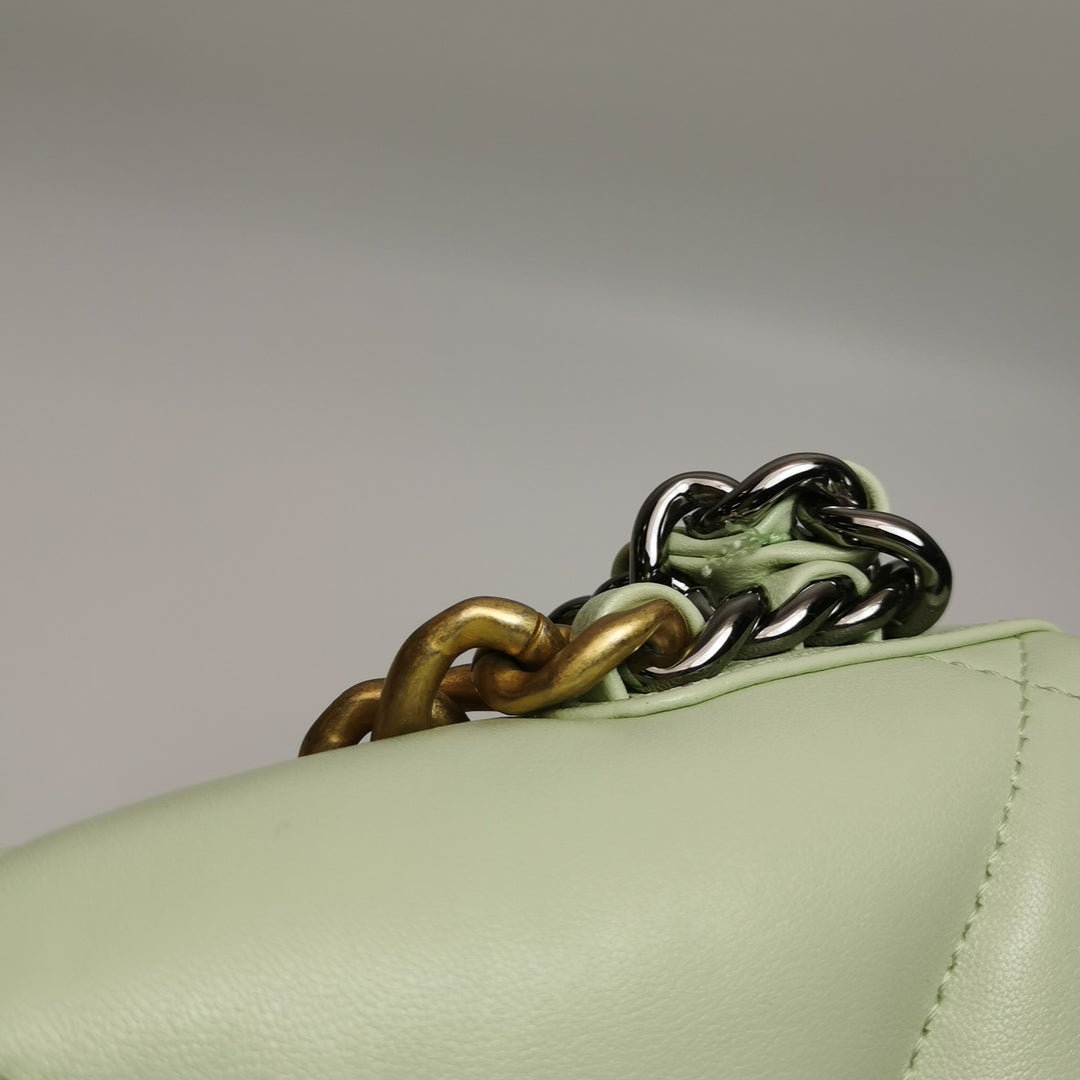Chanel 19 Flap Bag Small Light Green Mixed Hardware