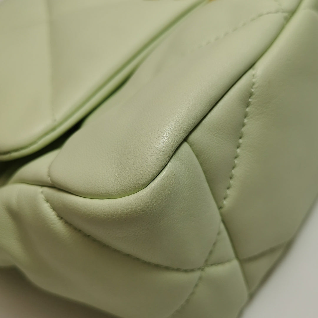 Chanel 19 Flap Bag Small Light Green Mixed Hardware