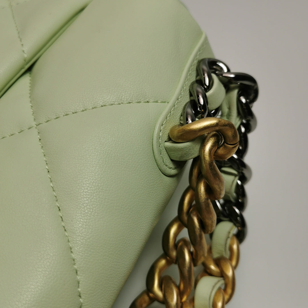 Chanel 19 Flap Bag Small Light Green Mixed Hardware
