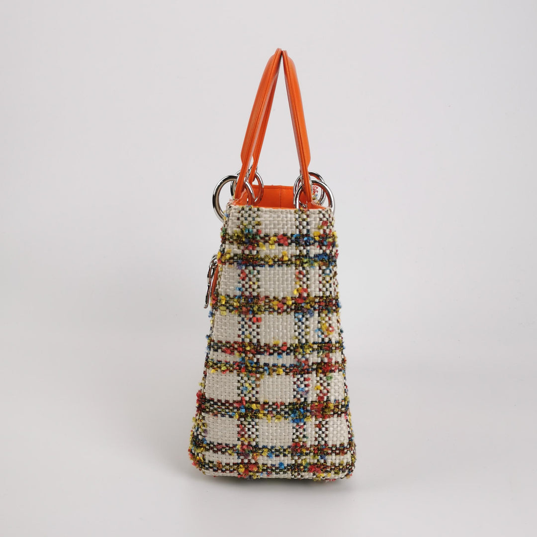 Dior Lady Dior Medium Tweed Orange Multicolour