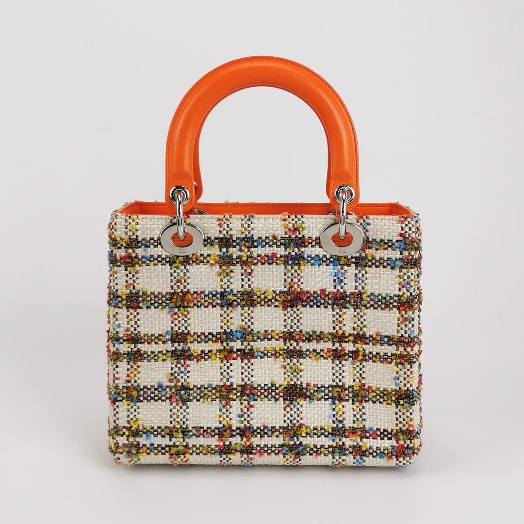 Dior Lady Dior Medium Tweed Orange Multicolour