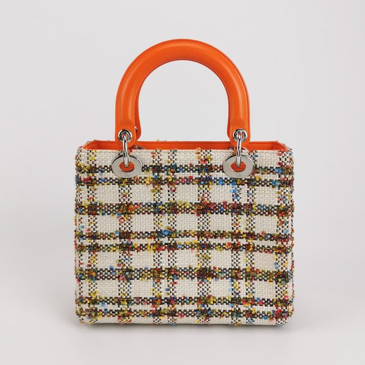 Dior Lady Dior Medium Tweed Orange Multicolour