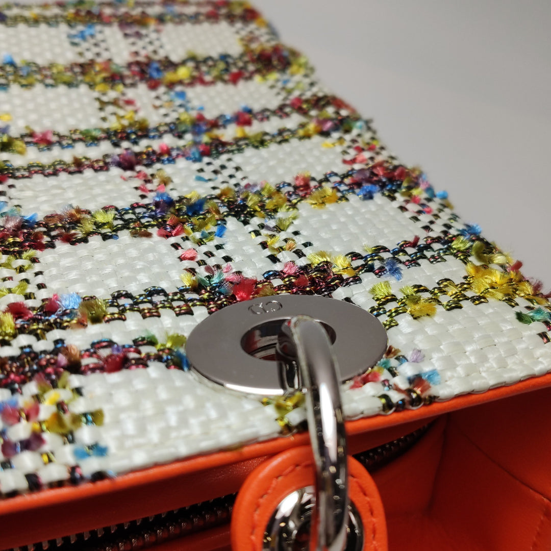 Dior Lady Dior Medium Tweed Orange Multicolour