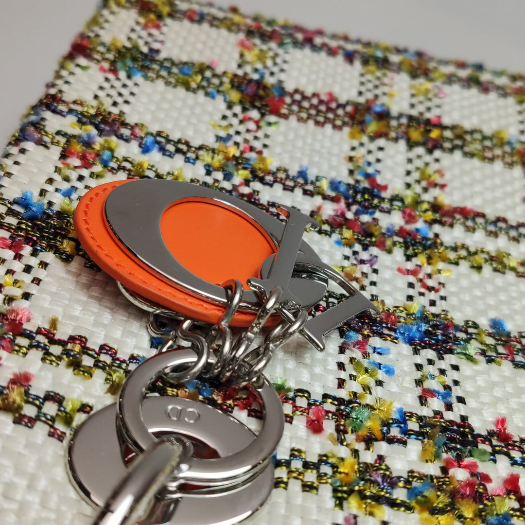 Dior Lady Dior Medium Tweed Orange Multicolour