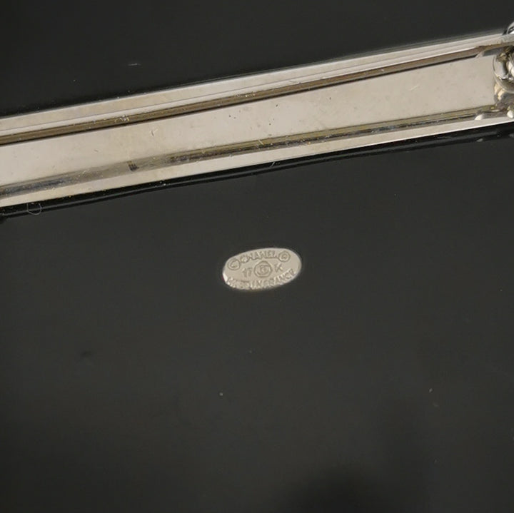 Chanel Faux Pearl Resin Glitter Moon Stars Brooch