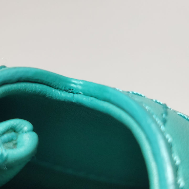 Chanel Stitched Small Covered CC Flap Bag Teal Green Calfskin Gold Hardware