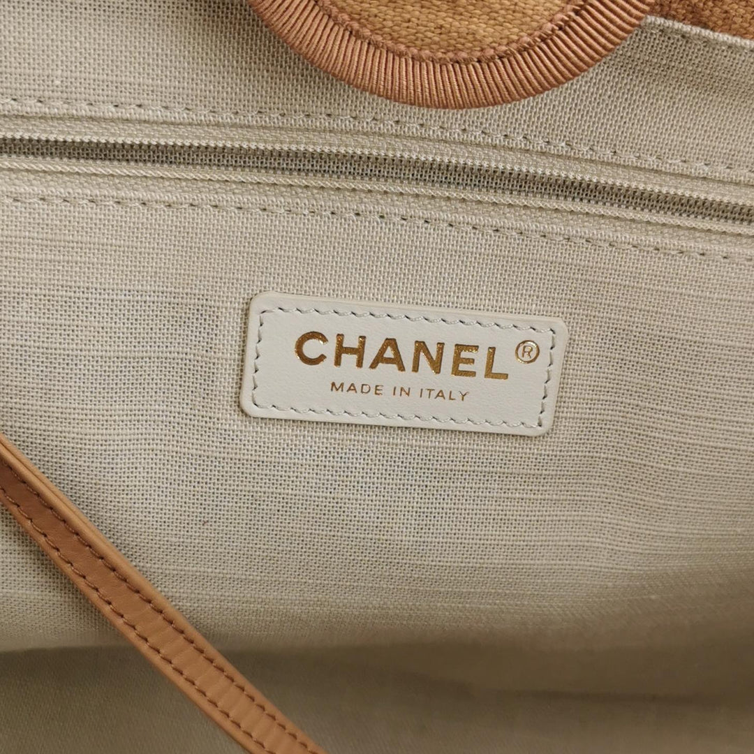 Chanel Mixed Fibers Small Deauville Tote Camel
