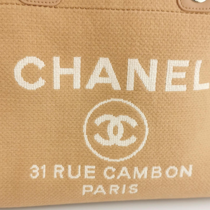 Chanel Mixed Fibers Small Deauville Tote Camel