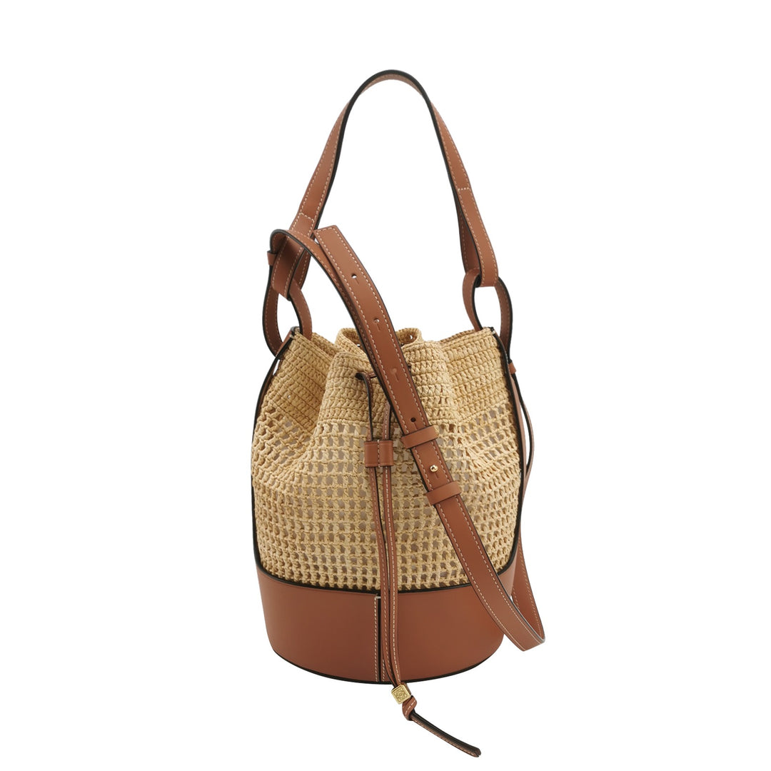 Loewe Balloon Drawstring-fastening Bucket Bag in Beige