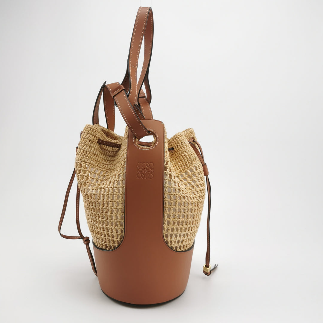 Loewe Balloon Drawstring-fastening Bucket Bag in Beige