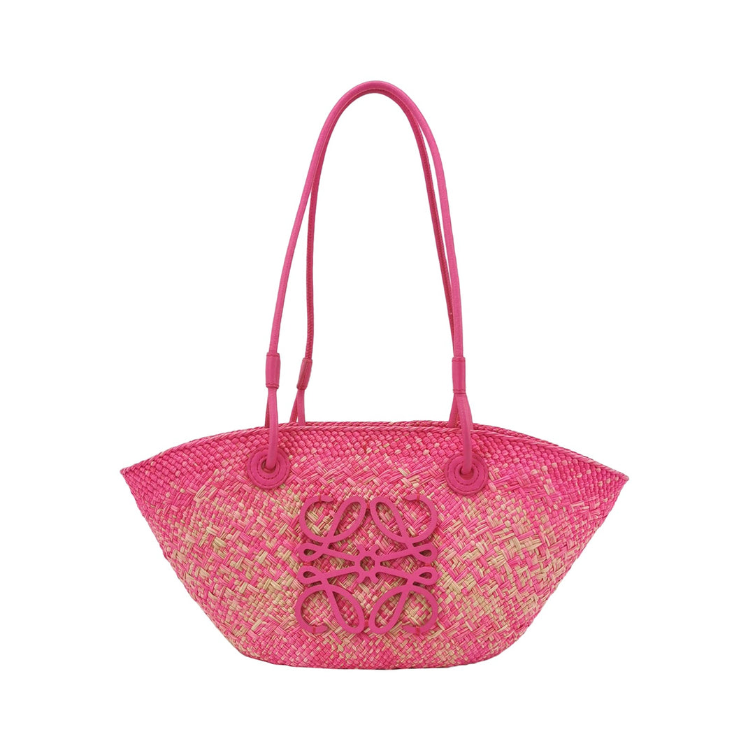Loewe Pink x Paula's Ibiza Small Anagram Basket Tote Bag Fuchsia