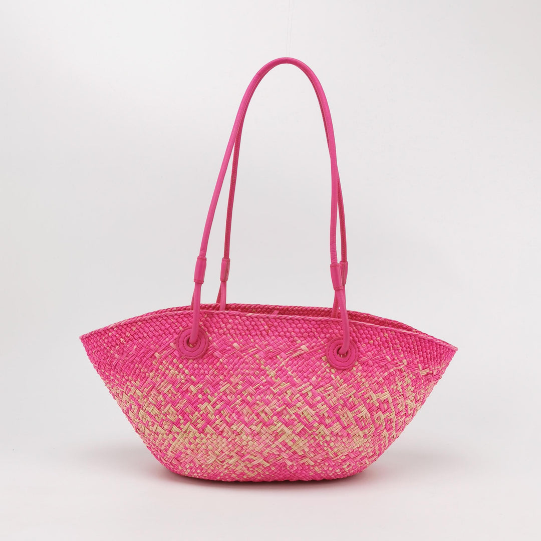 Loewe Pink x Paula's Ibiza Small Anagram Basket Tote Bag Fuchsia