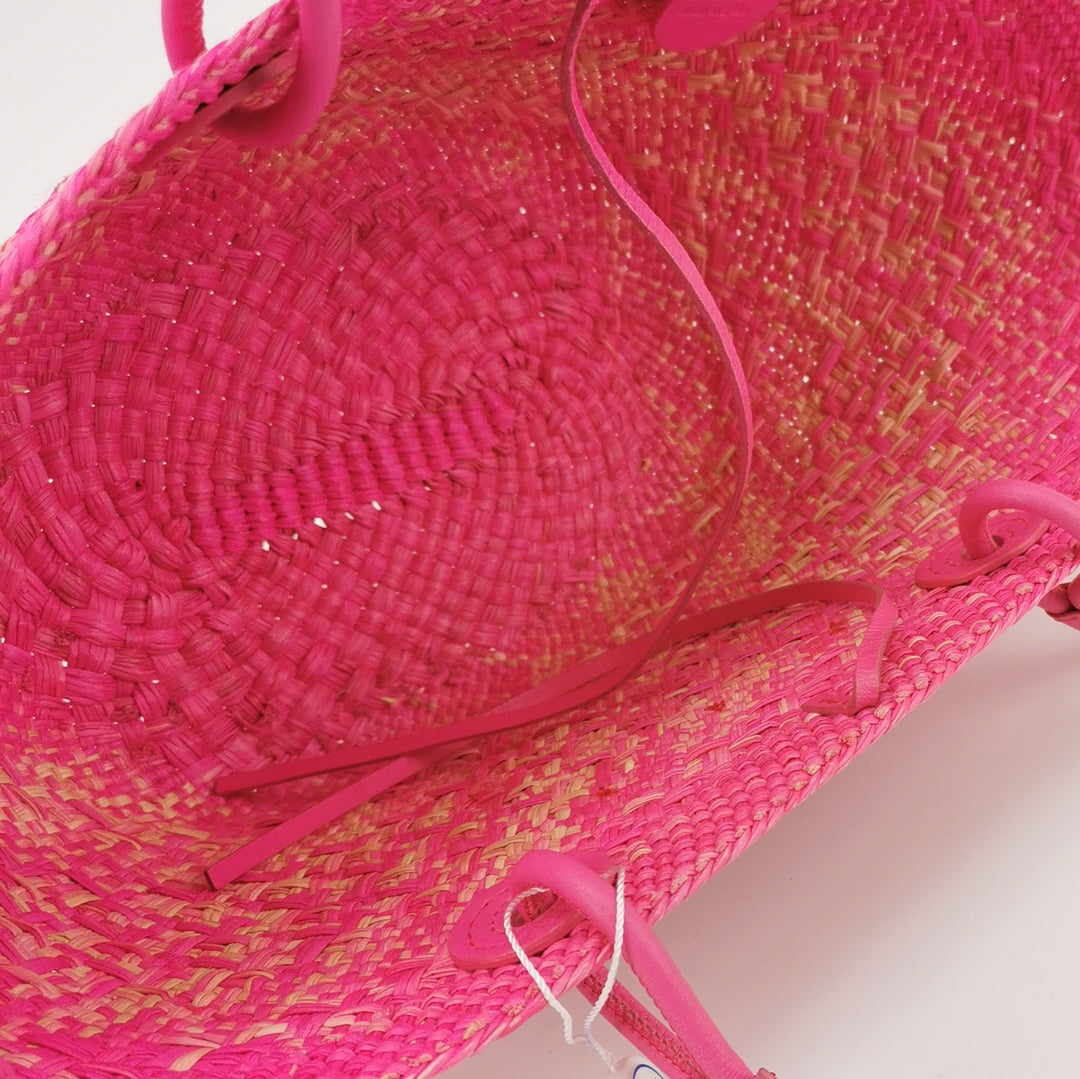 Loewe Pink x Paula's Ibiza Small Anagram Basket Tote Bag Fuchsia
