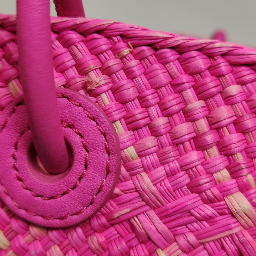Loewe Pink x Paula's Ibiza Small Anagram Basket Tote Bag Fuchsia