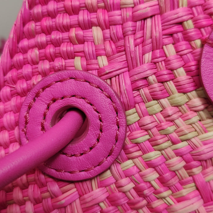 Loewe Pink x Paula's Ibiza Small Anagram Basket Tote Bag Fuchsia