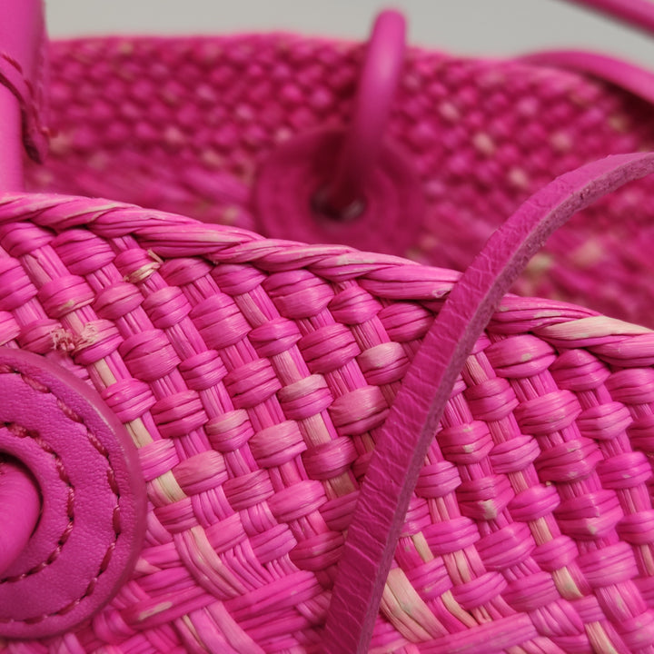 Loewe Pink x Paula's Ibiza Small Anagram Basket Tote Bag Fuchsia