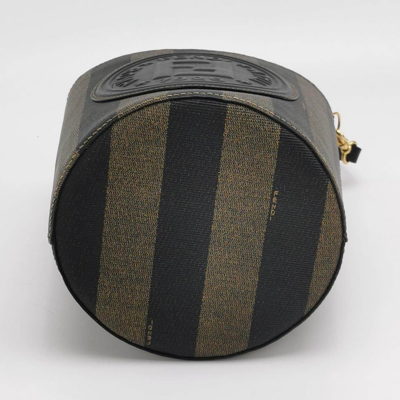 Fendi Calfskin Coated Canvas Pequin Bucket Bag
