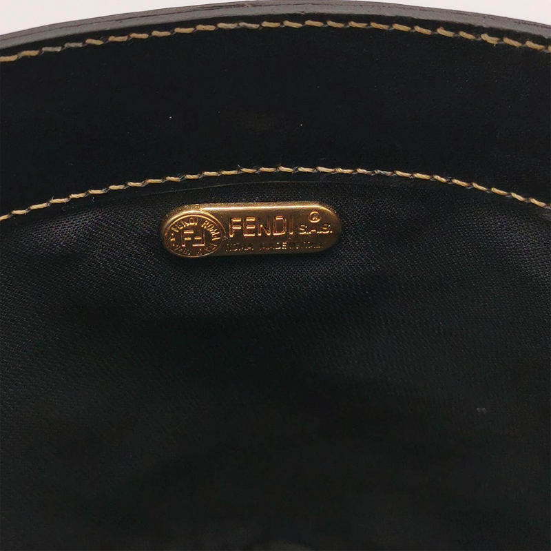 Fendi Calfskin Coated Canvas Pequin Bucket Bag