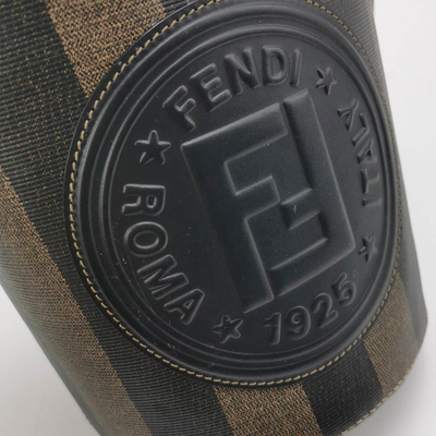 Fendi Calfskin Coated Canvas Pequin Bucket Bag