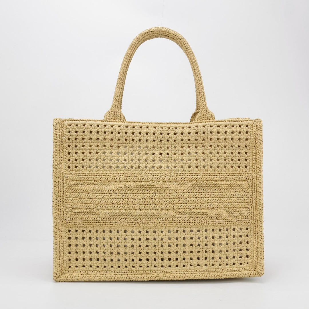 Dior Book Tote Medium Size Natural Cannage Vienna Straw