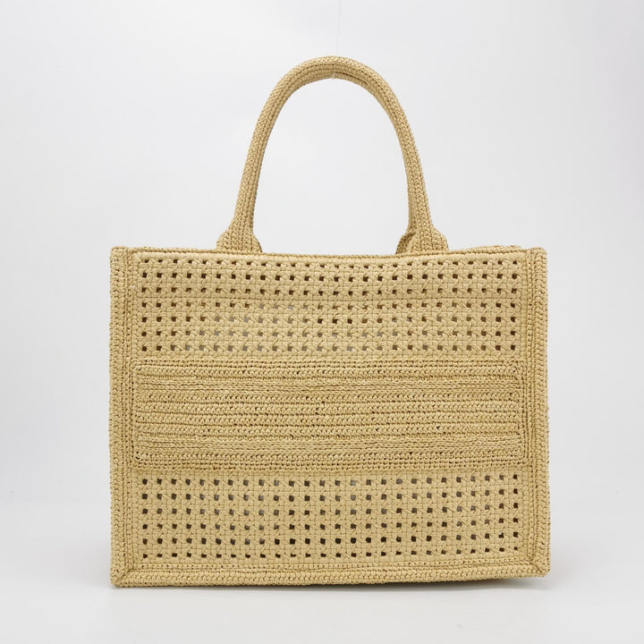Dior Book Tote Medium Size Natural Cannage Vienna Straw