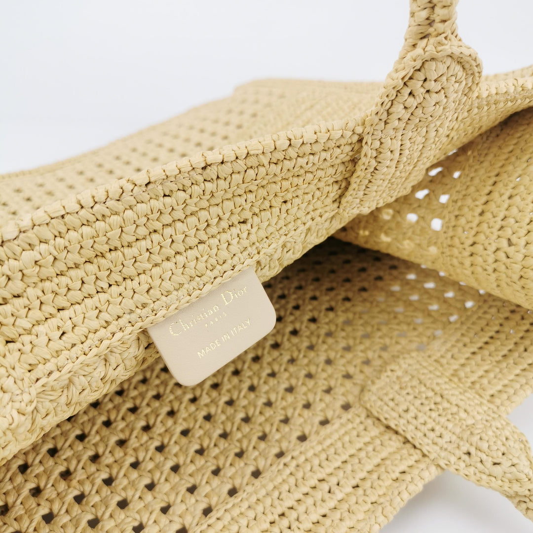 Dior Book Tote Medium Size Natural Cannage Vienna Straw