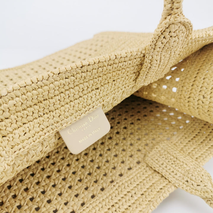 Dior Book Tote Medium Size Natural Cannage Vienna Straw
