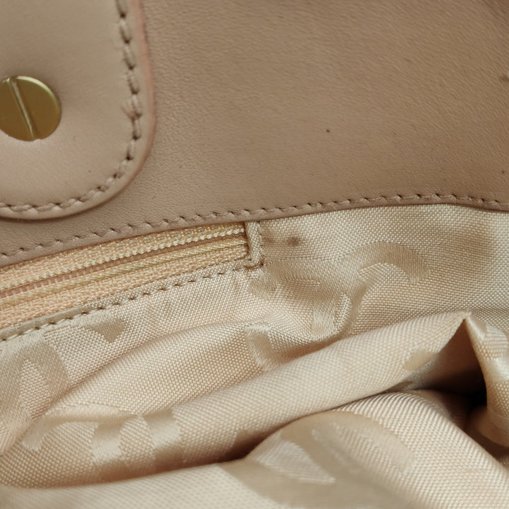 Chanel Raffia Tote in Pink Gold Hardware