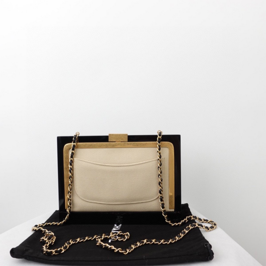 Chanel top black clutch