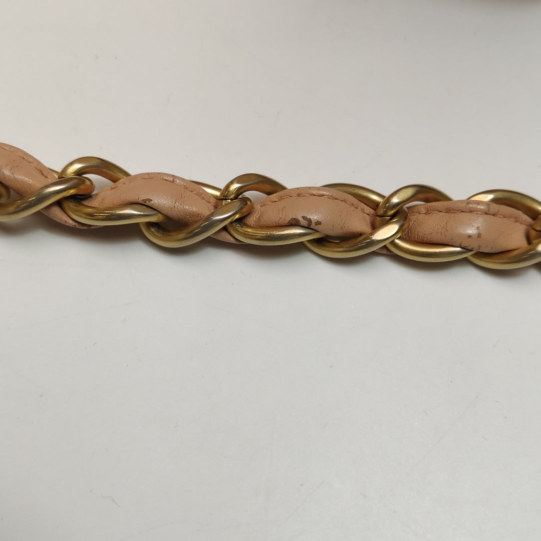 Chanel Raffia Tote in Pink Gold Hardware