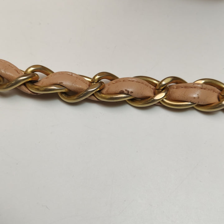 Chanel Raffia Tote in Pink Gold Hardware