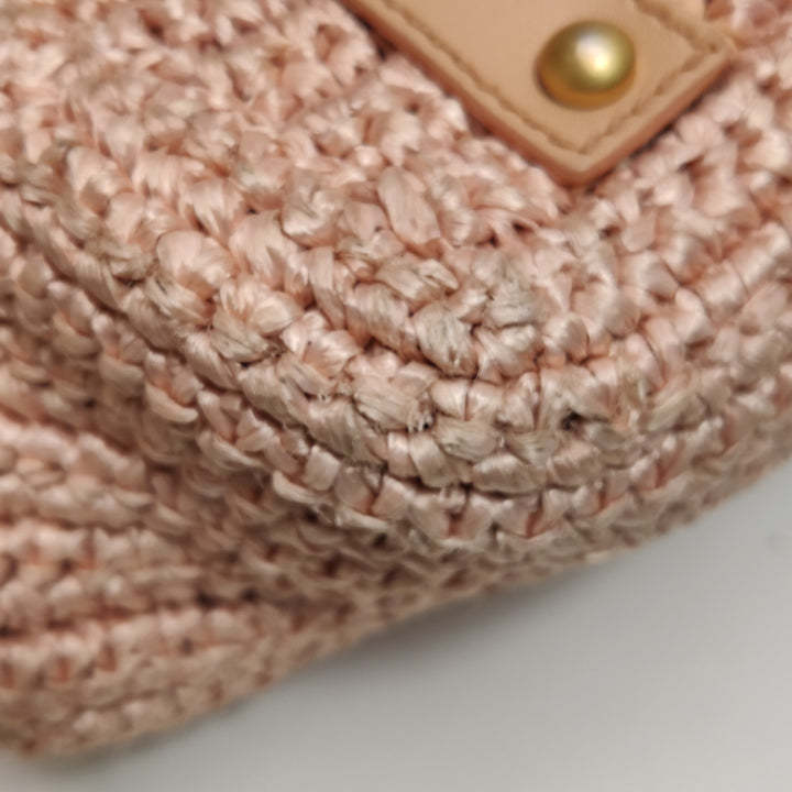 Chanel Raffia Tote in Pink Gold Hardware