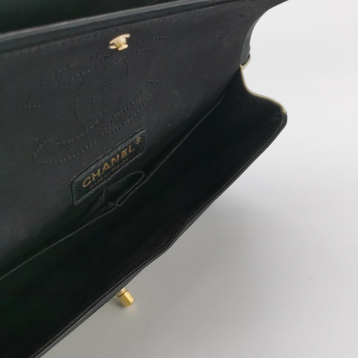 Chanel Medium Double Flap Caviar Calfskin Duo Light Gold Black