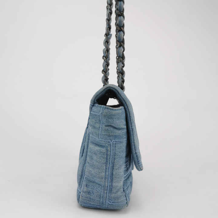 Chanel Medium Flap Denim Perfume Embroidered Medium Flap Bag