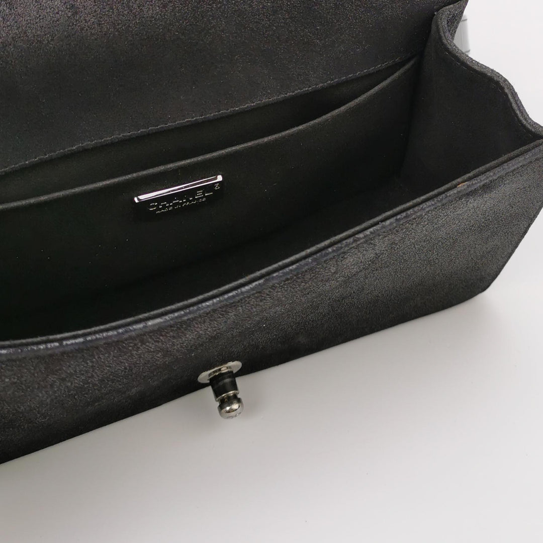 Chanel Boy Bag Medium Sequin Black Silver