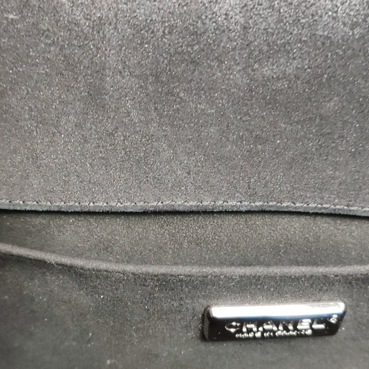 Chanel Boy Bag Medium Sequin Black Silver