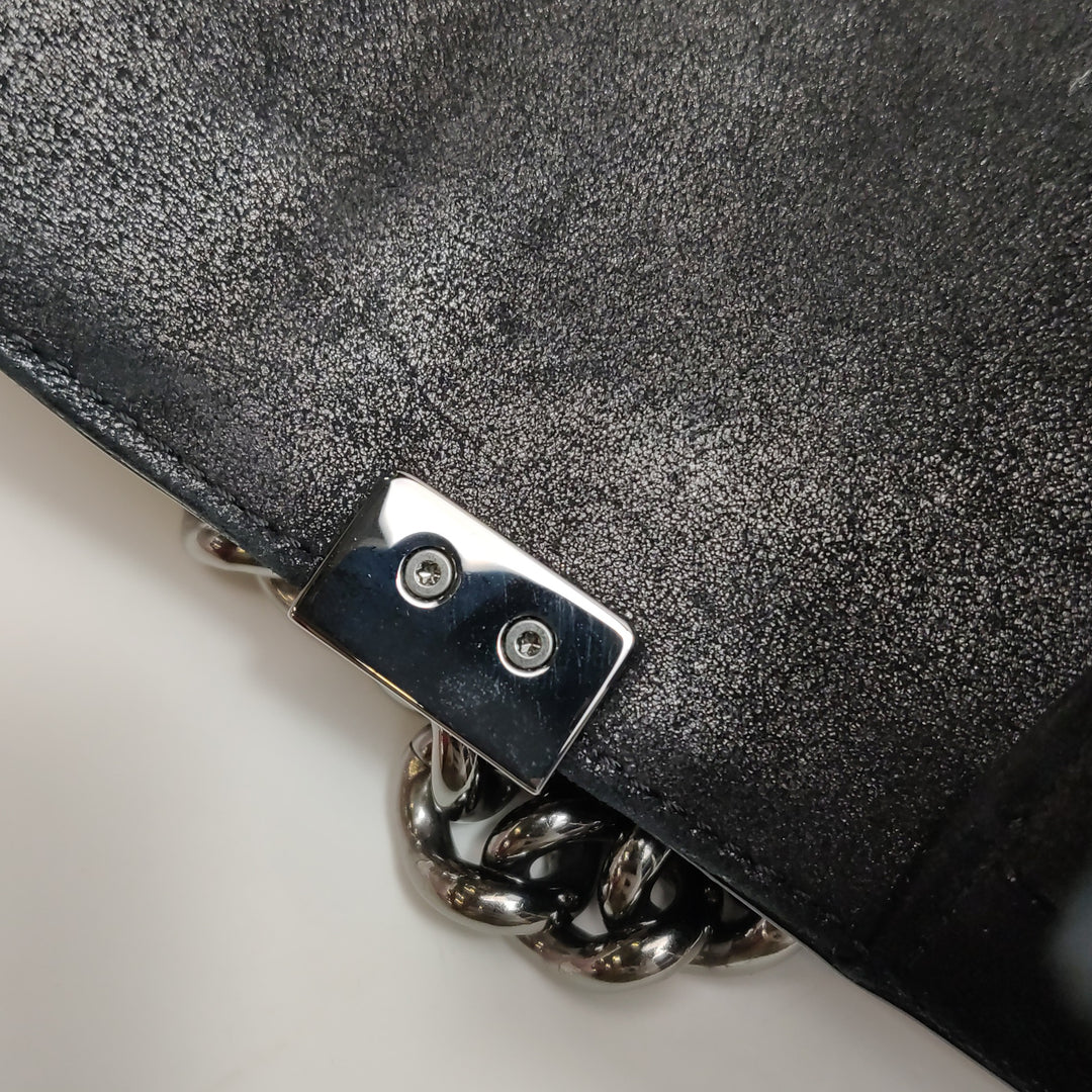Chanel Boy Bag Medium Sequin Black Silver