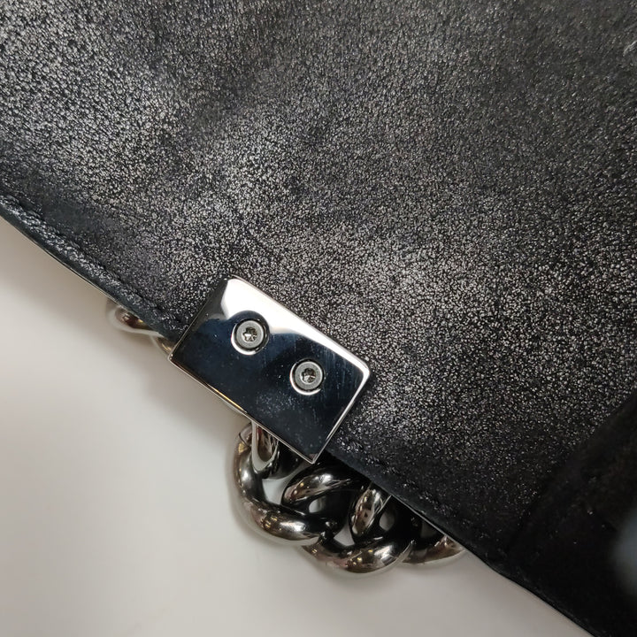 Chanel Boy Bag Medium Sequin Black Silver