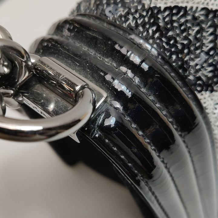 Chanel Boy Bag Medium Sequin Black Silver